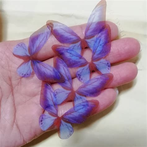 Blue Organza Butterfly Wings Jewelry Crafts Organza Butterfly Etsy