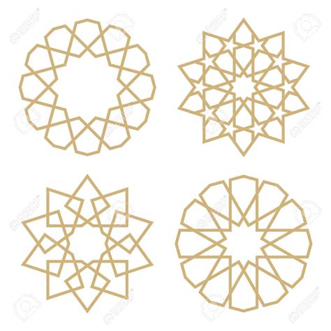 A Set Of Stars In The Arab Style Geometric Pattern In The Form Of