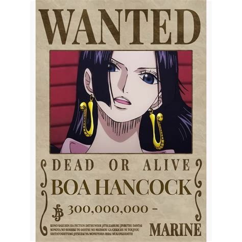 One Piece Wanted Posters Boa Hancock Wanted Poster Wall Decor
