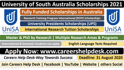 University Of South Australia Scholarships 2021 Fully Funded