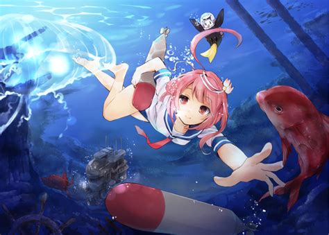 Underwater Princess Anime Kantai Collection Desktop Wallpapers 1366x768
