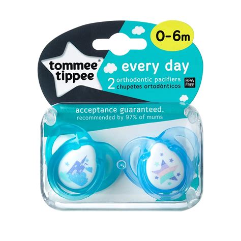 Tommee Tippee Everyday Pacifier Bpa Free 0 6 Months 2 Count Star
