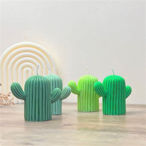 Green Cactus Candle Saguaro Cacti Shaped Candles By The Happy Place
