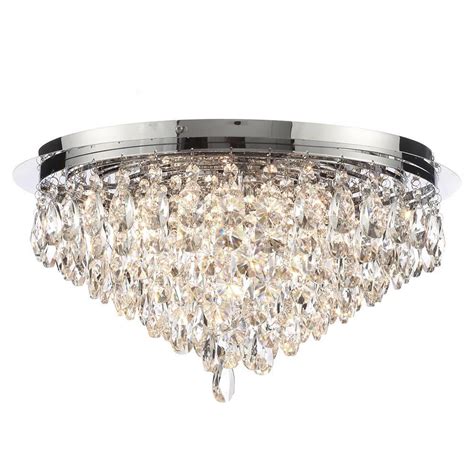 Crystal Flush Ceiling Light Chrome From Litecraft