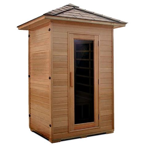 2 Person Outdoor Crystal Sauna Hemlock Wood 9 Far Infrared Pure Oh200