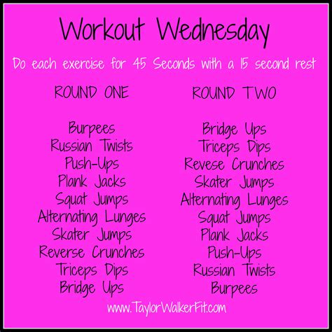 Wednesday Workout Workoutwalls