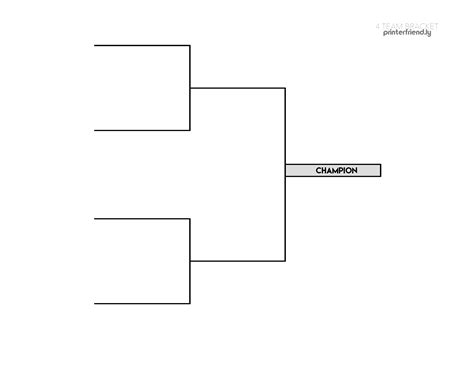 Free Printable 4 Team Bracket Template For Tournaments Printerfriendly