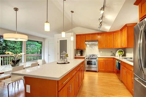 Remarkable kitchen with uba tuba granite and green subway tile. oak cabinets quartz countertops - Google Search | Wood ...