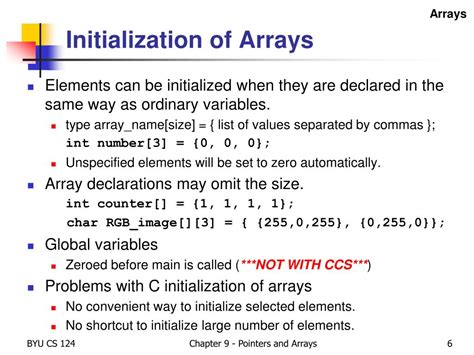 Ppt Chapter 9 Arrays And Pointers Powerpoint Presentation Free