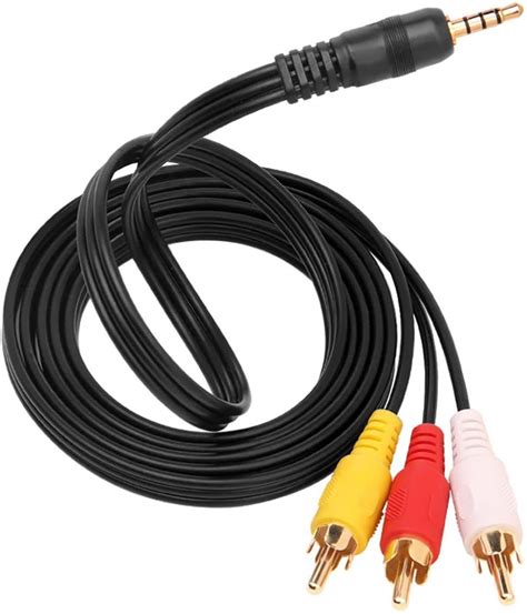 5ft Gold Plated 35 Mm To Rca Av Camcorder Video Cable35mm Male To 3rca Male Plug
