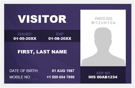 8 Visitor Id Card Examples And Templates Illustrator Ms Word Pages