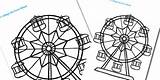 Ferris Wheel Colouring Template Resource Seaside sketch template