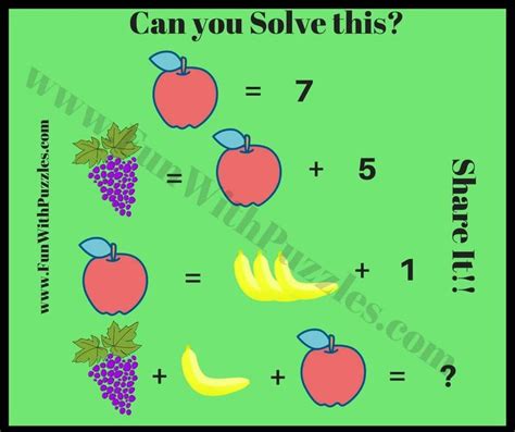 Math Brain Teasers For Kids With Answers And Explanations Brain