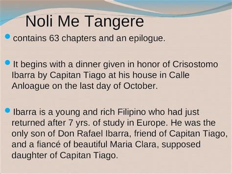 Synopsis Of Noli Me Tangere Ppt Powerpoint