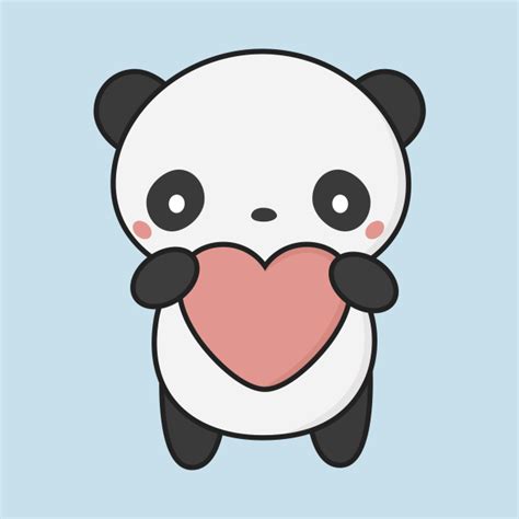 Kawaii Cute Panda With Heart Panda T Shirt Teepublic