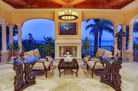 Mediterranean Outdoor Living Space With Fireplace Hgtv Dream Homes