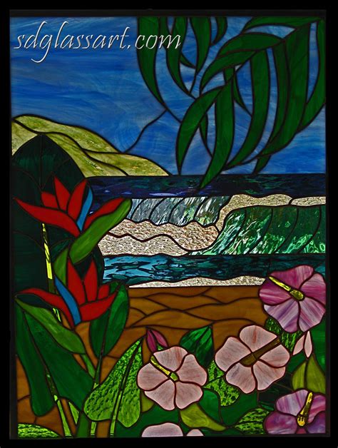Stained Glass Craftsmen Stained Glass Tropical Ocean Scene