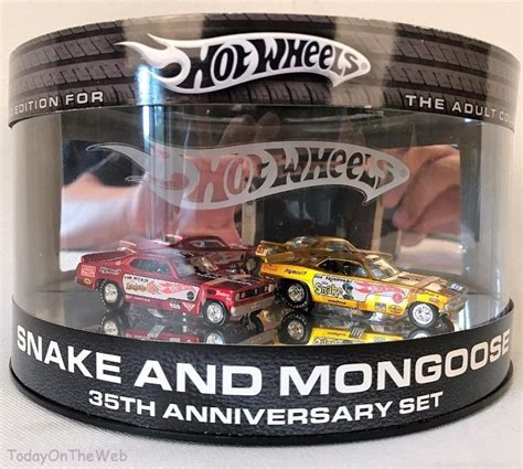 Hot Wheels 35th Anniversary Set Snake And Mongoose Limited Edition Mib