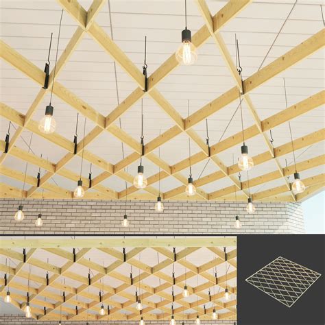 Wooden Suspended Ceiling 7 3d Asset Cgtrader