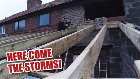 Building The Back Lean To Roof Self Build Extension Part 8 Youtube