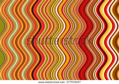 Colorful Wavy Stripes Pattern Vertical Curvy Stock Illustration