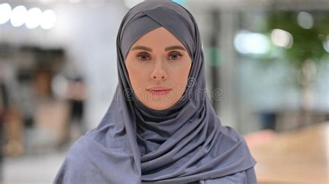 Portrait Of Serious Arab Woman Looking At The Camera Stock Image