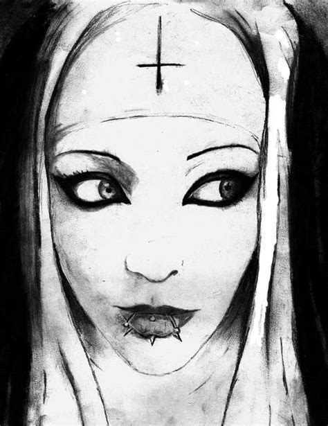 Nun From None By Justin Kautz In 2022 Satanic Art Alien Drawings Art