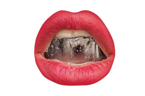 Woman Mouth Lesbian Lips With Saliva Female Lip Stock Image Image Of Mouth Macro 214063039