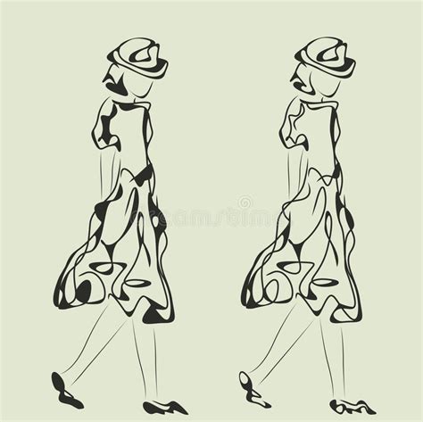 Fashion Girls Sketch Stock Vector Illustration Of Model 62028801