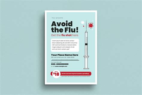 Flu Shot Campaign Flyer Creative Illustrator Templates Creative Market