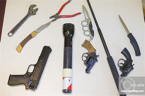 Illegal Weapons Seized By Cumbria Stock Photo