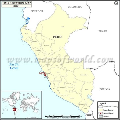 Where Is Lima Location Of Lima In Peru Map