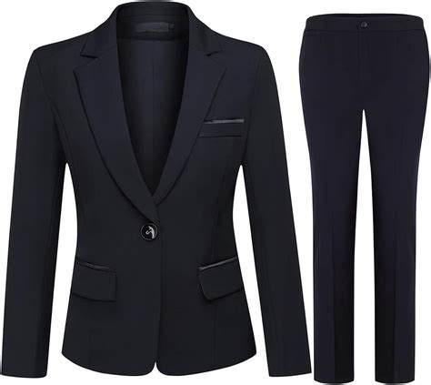 Womens 2 Piece Office Lady Business Suit Set Slim Fit Blazer Pant Pant
