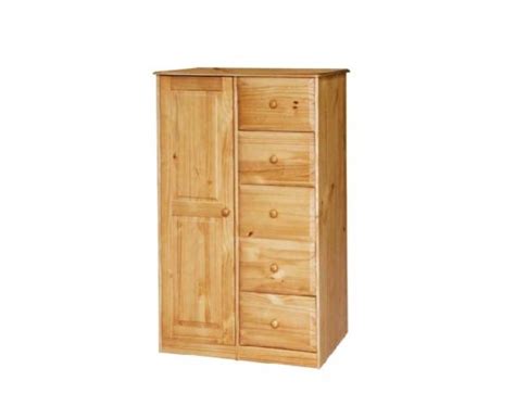 It is taller than other types of wardrobes, hence the name, and it is also often narrower than other types of wardrobes. Core Balmoral Pine 1 Door 5 Drawer Tallboy Wardrobe by Core Products