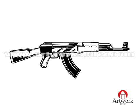 Ak 47 Svg Gun Vector Ak47 Crossed Rifle Svg Army Cricut Files Etsy