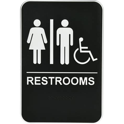 Unisex Handicapped Restroom Adhesive Sign With Braille