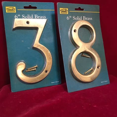 Vintage 6 Solid Brass 5 Thick Brass House Numbers Eight Etsy