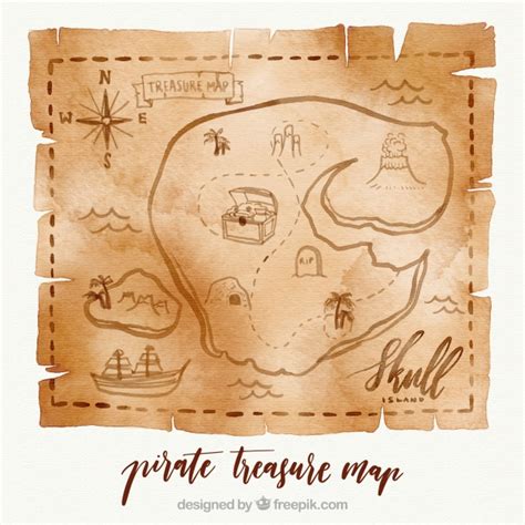 Being an entrepreneur requires sacrifice, hard work and a ton of initiative. Watercolor treasure map with elements Vector | Free Download
