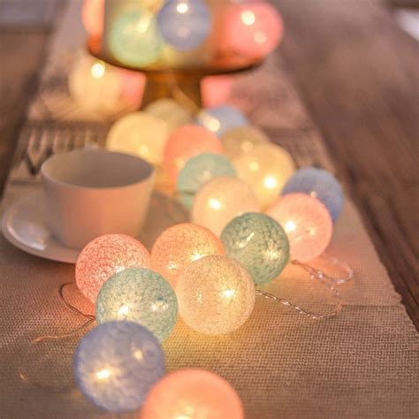 20 Leds Cotton Balls Lights Led Fairy Garland Ball Light For Home Kid