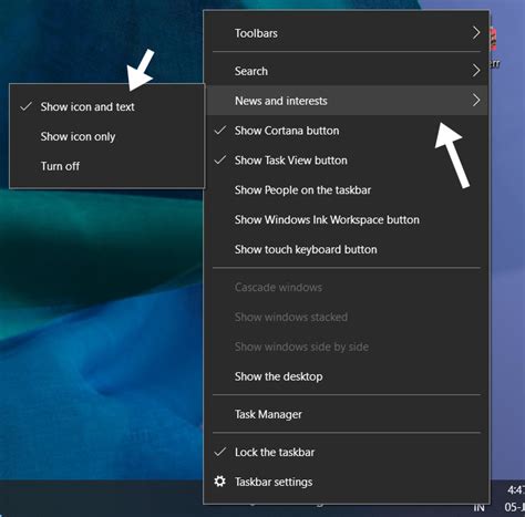 How To Disable News And Interests Widget On Windows 10 Taskbar Hoppingeek