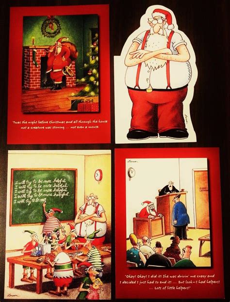4 Classic Assorted Gary Larson The Far Side Christmas Cards Holiday Funny 1788729950