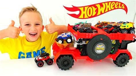 Vlad And Nikita Play With Hot Wheels Monster Trucks Youtube