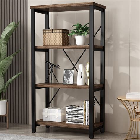 Ay Aoyuan 4 Tier Bookshelf Solid Wood Bookcase Shelf