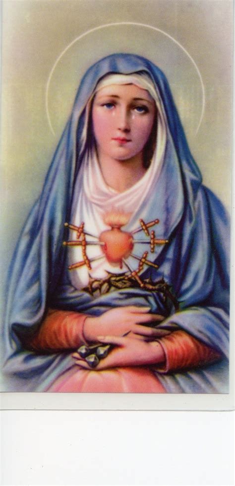 Seven Sorrows Of Mary Holy Card Prayer Card Pack Of 25 Etsy