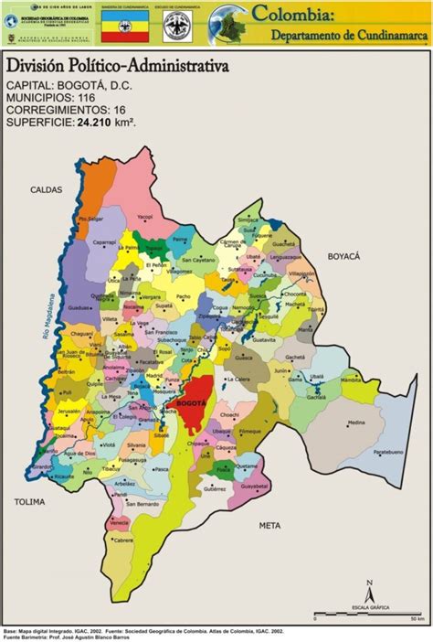 Mapa De Cundinamarca Con Municipios Departamento De Colombia Para