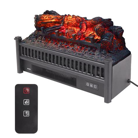 120v Electric Fireplace Insert Log With Remote 3d 1400w Room Heater