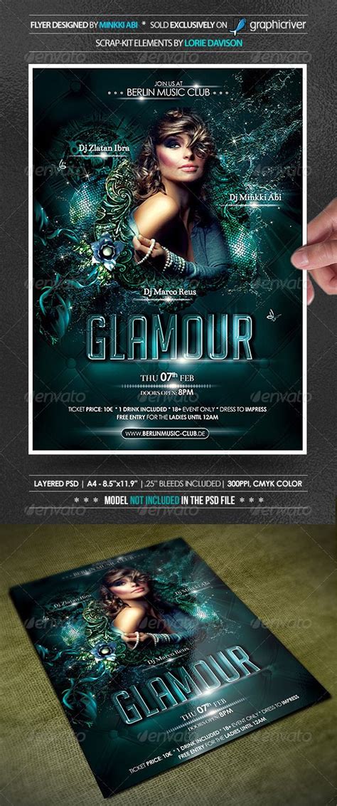 Glamour Party Poster Flyer Party Poster Glamour Party Festival Flyer