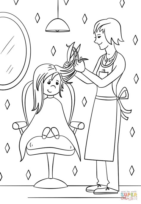 Hairdresser Coloring Page Free Printable Coloring Pages