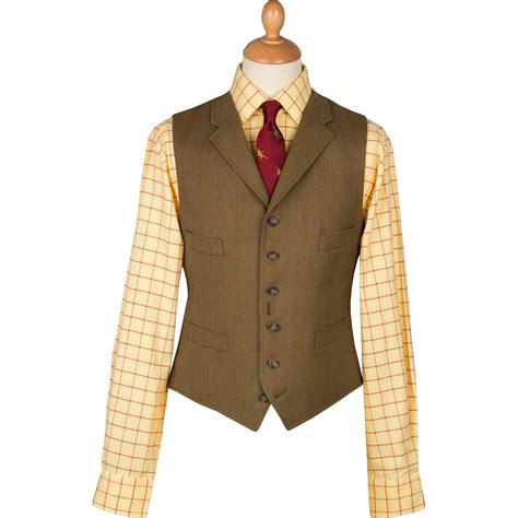Redcar Lightweight Tweed Waistcoat Mens Country Clothing Cordings