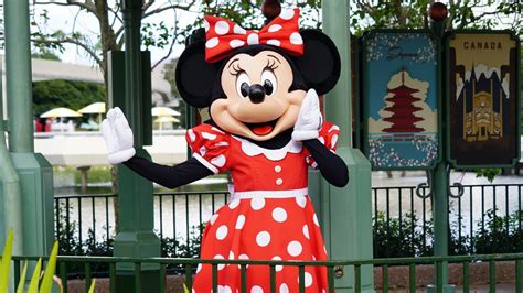Minnie Mouse New Epcot Character Greeting At Gazebo In World Showcase